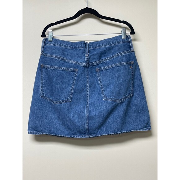 MADEWELL Rigid Denim Straight Mini Skirt, Built-In Waist Tie, Haydel Wash, Sz 31 - Picture 5 of 11